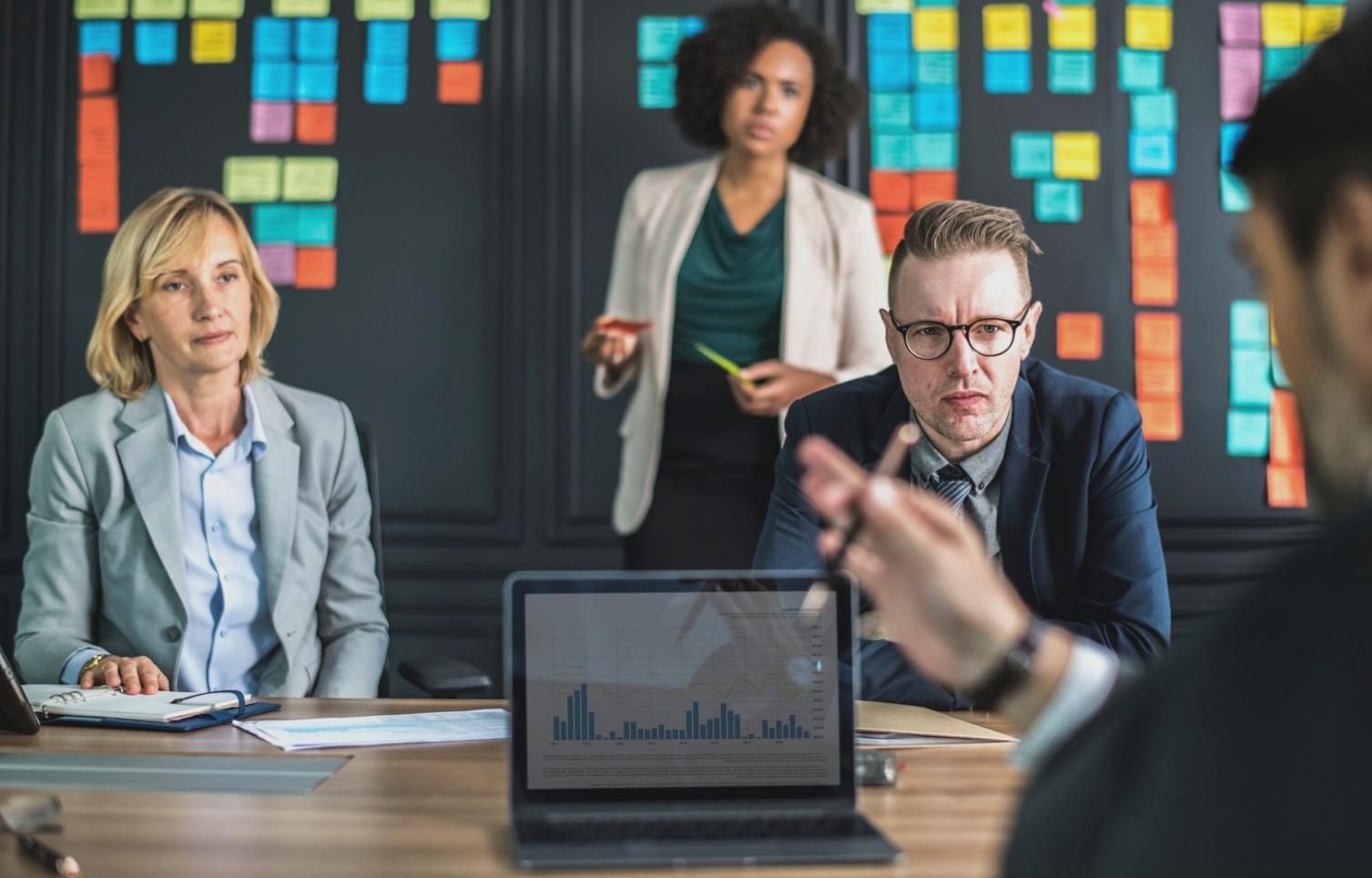 Entrepreneur presenting to investors in modern Cape Town office